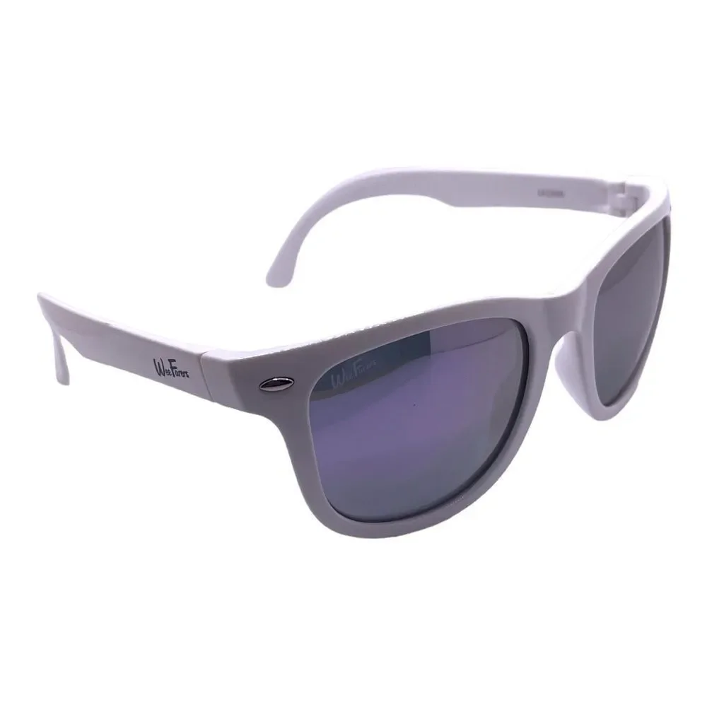 Wee Farers White Polarized Sunglasses with Mirrored Pink Lens